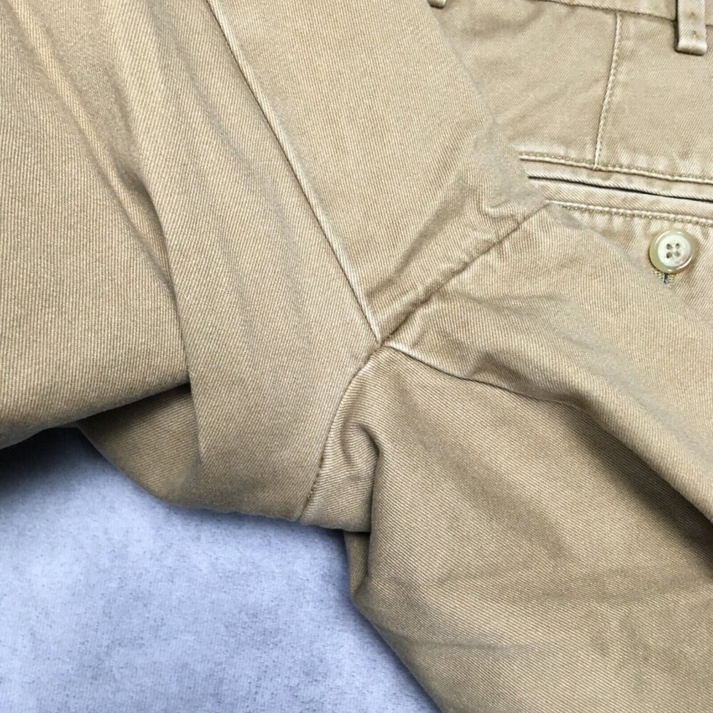 Peter Millar Mens Shorts size 34 Khaki Tan Pima Cotton Flat Front Casual Zip Fly - Picture 8 of 10